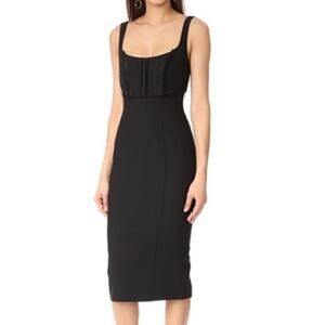 Cinq a Sept women's size 4 small black silk lbd ellette bustier dress